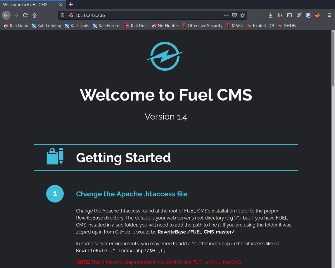 Default Fuel CMS page
