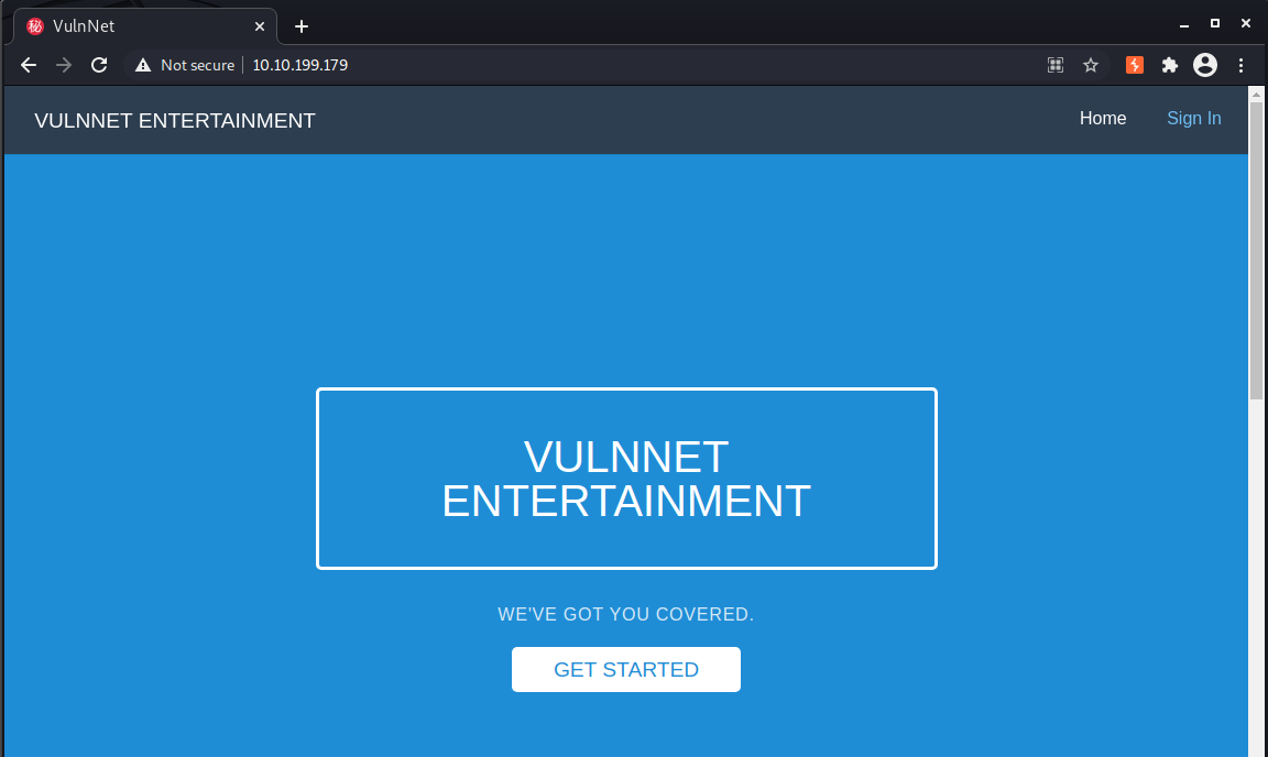 VulnNet Entertainment Homepage
