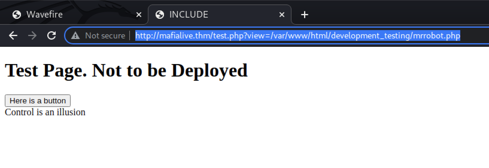 Hidden test page