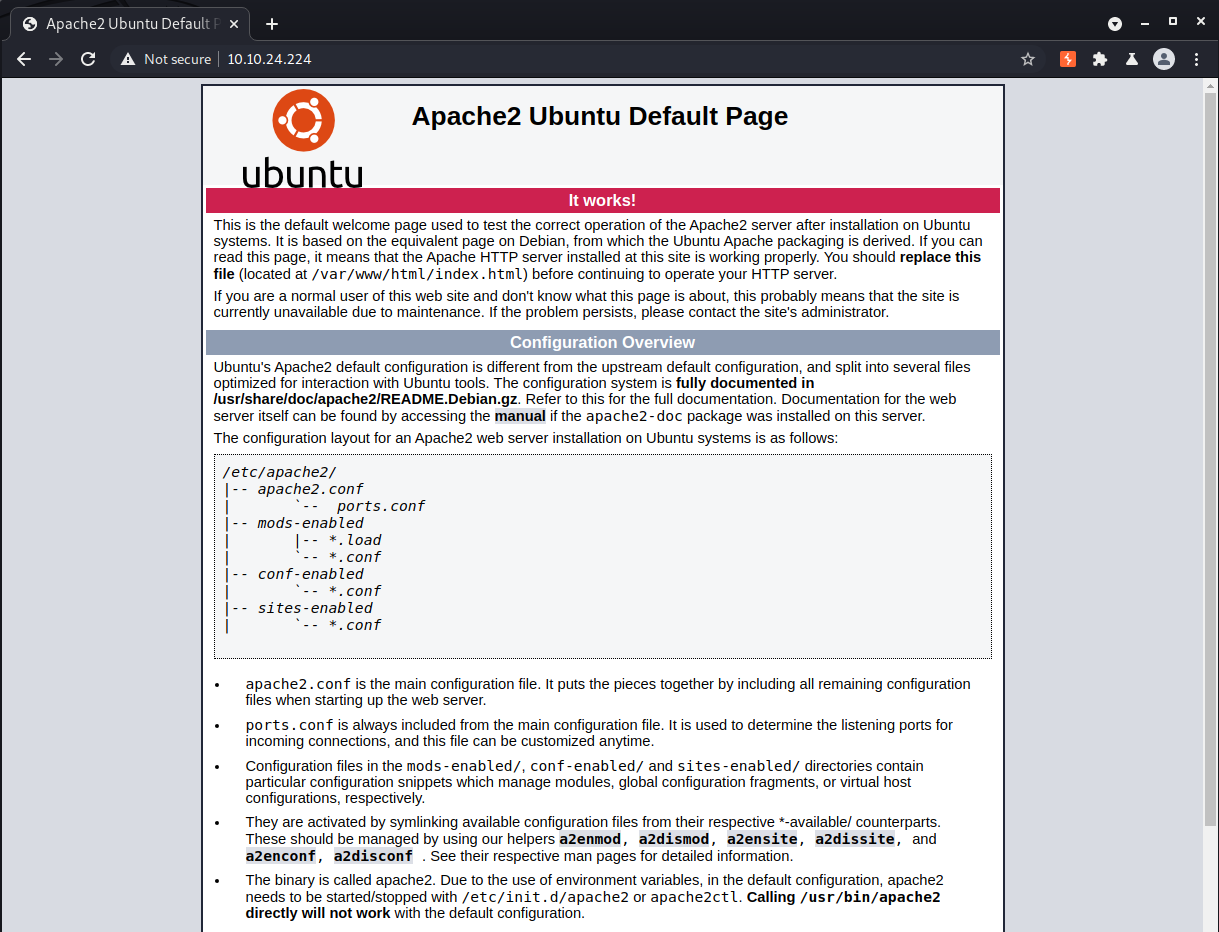 Default apache page