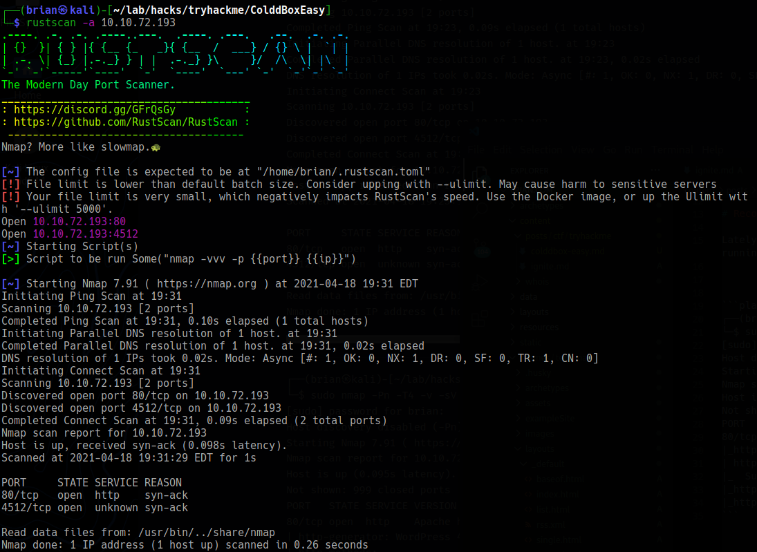 Rustscan results
