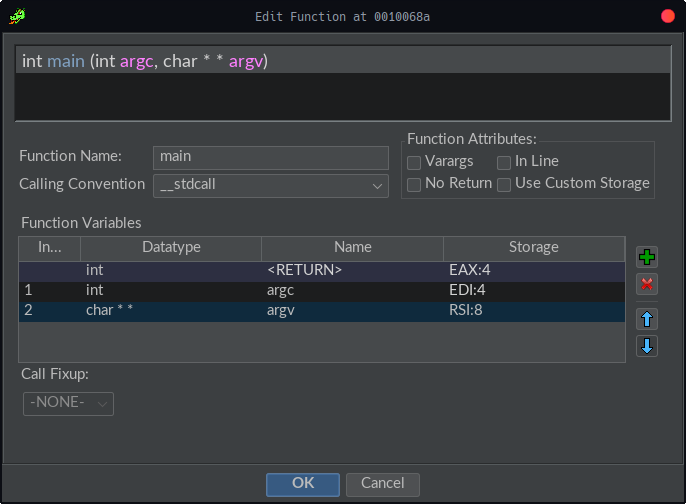 Edit the main function’s signature