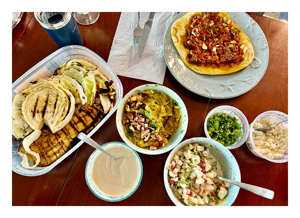 Picture of a Palestinian meal I cooked for my parents