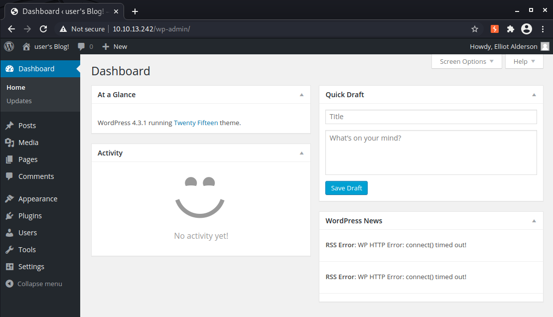 Wordpress Admin panel