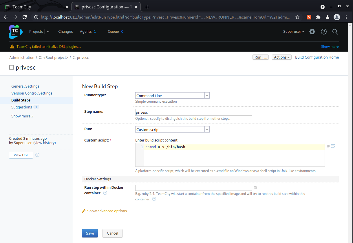 TeamCity - create build step